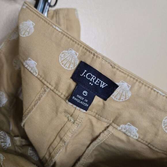 J. Crew Khaki Bermuda Shell Print Shorts - Picture 3 of 6